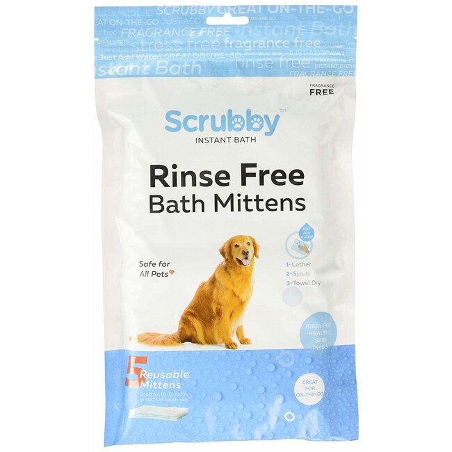 Scrubby Rinse Free Bath Mittens 5pk