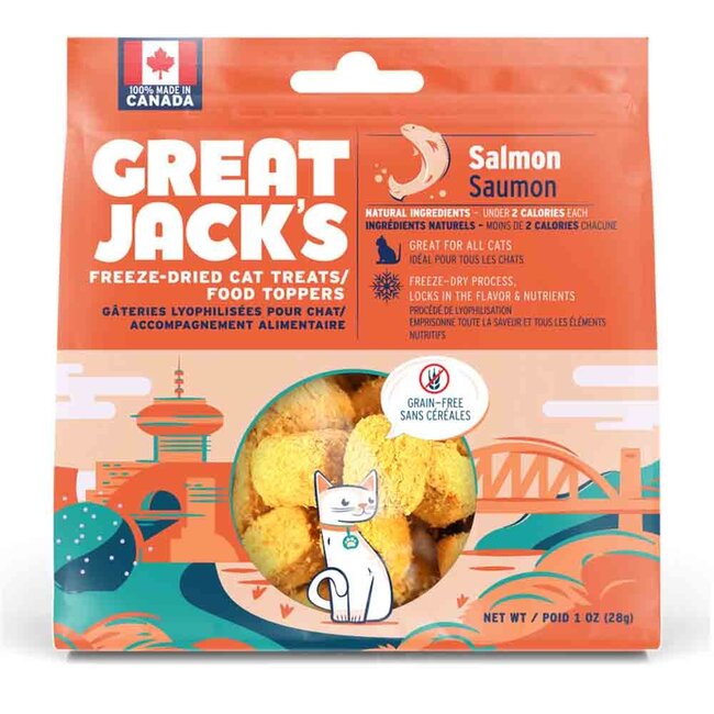 Great Jacks Freeze-Dried Cat Treats & Food Topper Salmon 28g
