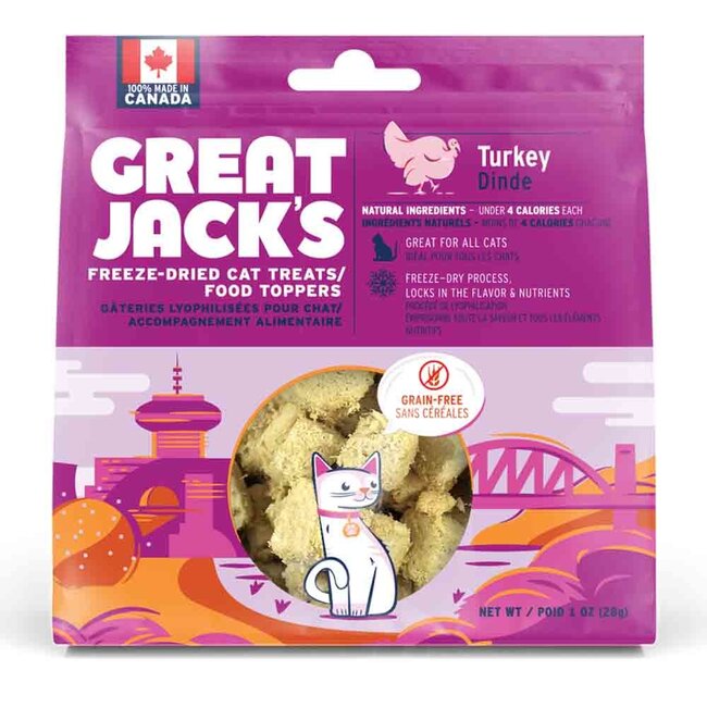 Great Jacks Freeze-Dried Cat Treats & Food Topper Turkey 28g