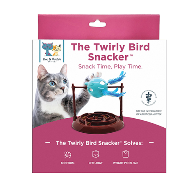 Doc & Phoebe The Twirly Bird Snacker Cat Toy