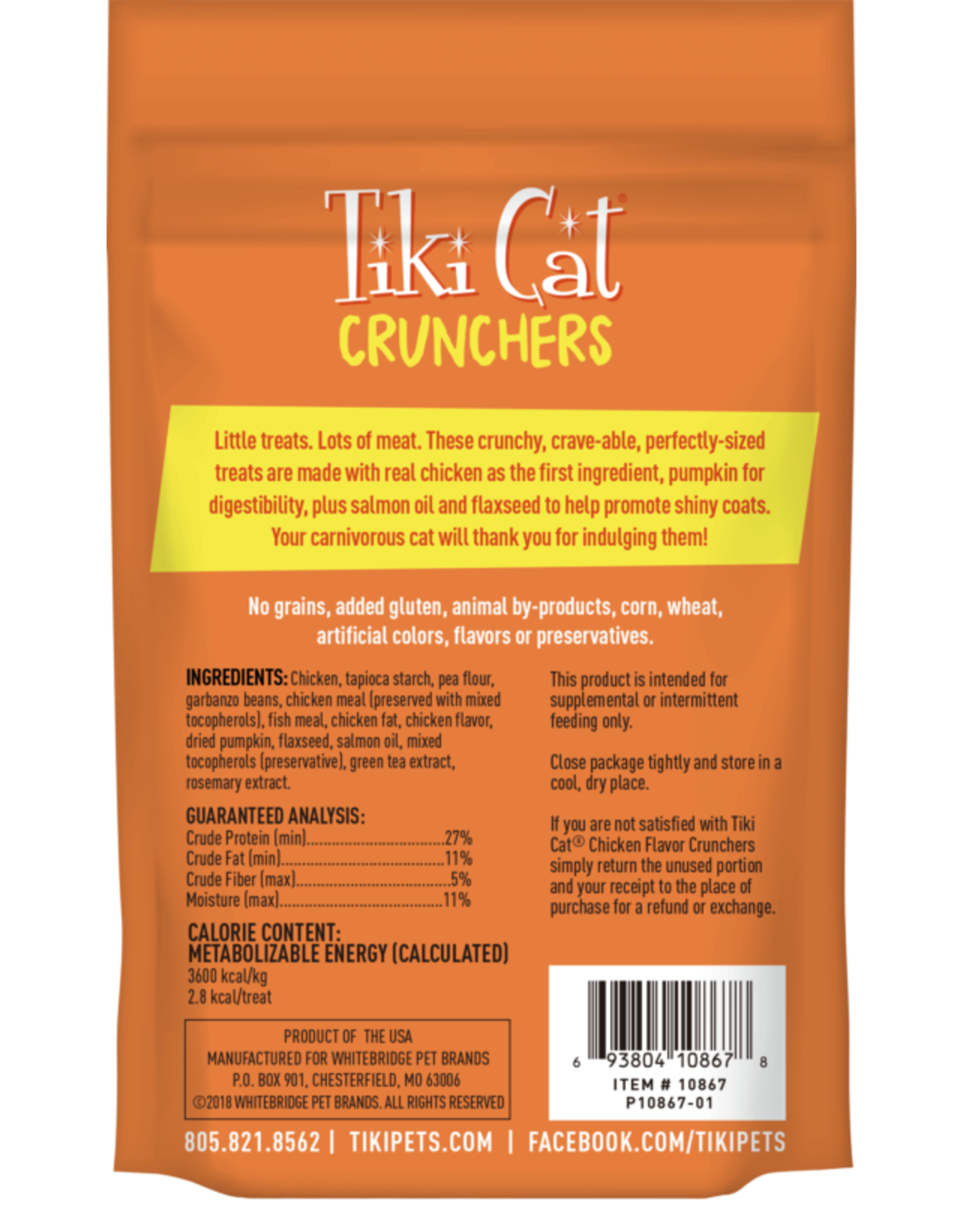 Tiki Cat Tiki Cat Crunchers Chicken Flavor Cat Treat 2oz