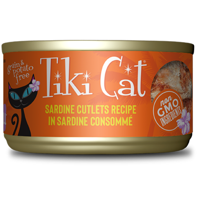 Tiki Cat Tahitian Grill Sardine Cutlets Wet Cat Food 2.8oz