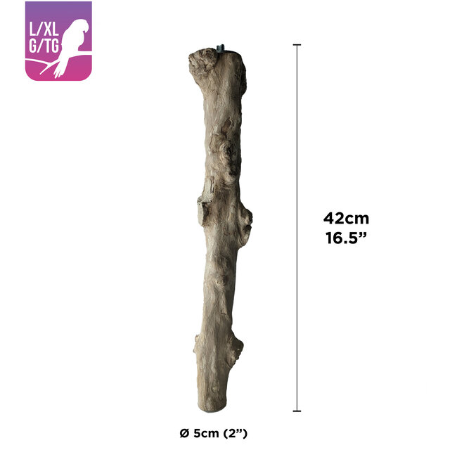 Java Coffee Wood Perch for Large/XLarge Parrots 5cm (2") diameter x 42cm (16.5") L