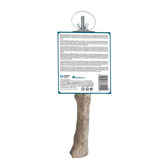 Java Coffee Wood Perch for Small/Medium Parrots 3cm (1") diameter x 24cm (9.5") L