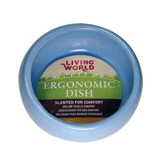 Living World Ergonomic Dish - Small - 120 mL (4.22 oz) - Blue/Ceramic