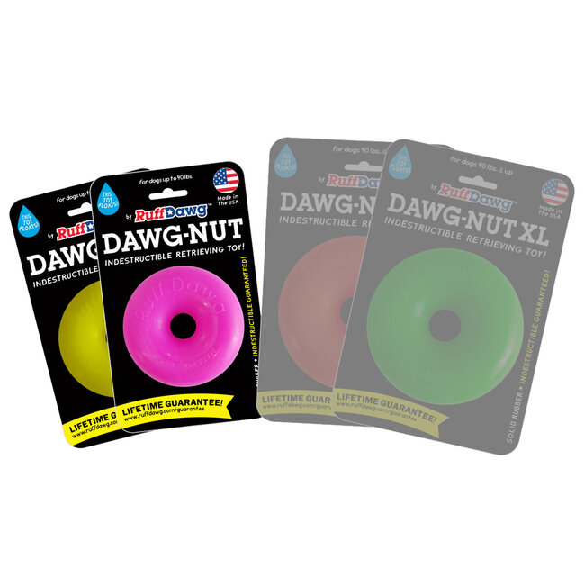 Indestructible Rubber Dawg-Nut Assorted Regular 3.5"x1.25"