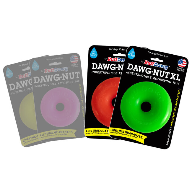 Indestructible Rubber Dawg-Nut Assorted XL 4.5"x1.75"