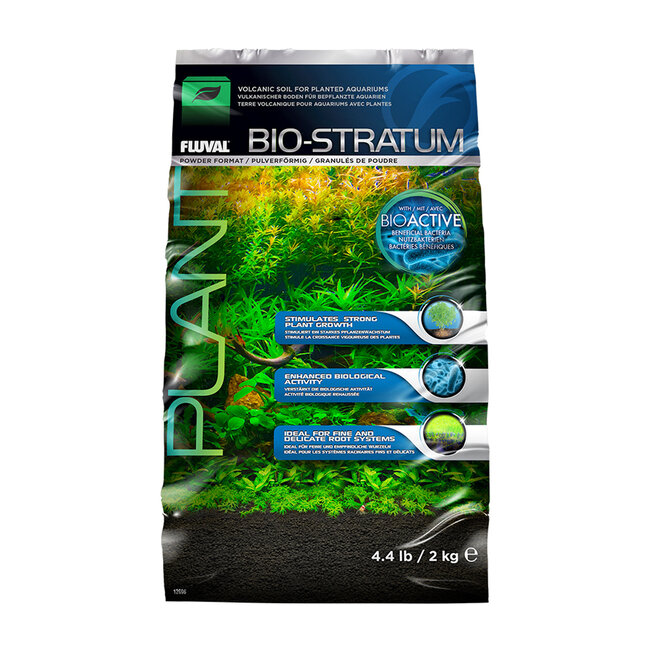 Fluval Bio-Stratum Volcanic Aquarium Soil - Powder Format - 2 kg (4.4 lb)