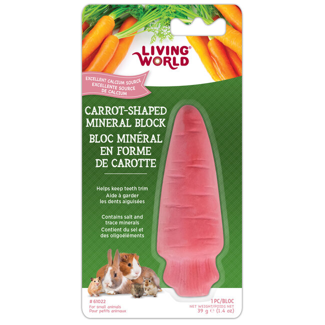 Living World Small Animal Mineral Stone - Carrot Shape 55 g (2 oz)