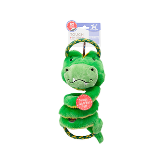 Charming Pet Springys Gator Plush Tug Dog Toy