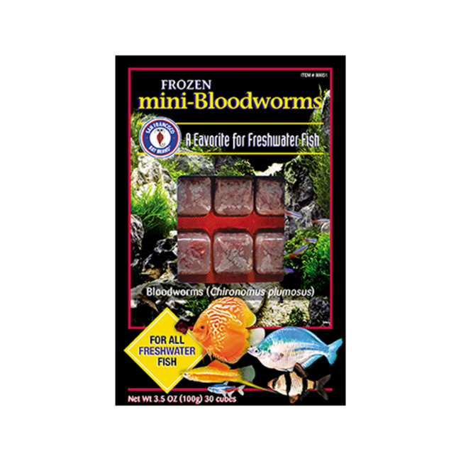 San Francisco Bay Mini Bloodworms Cube 3.5oz (100 g) - Western Pet Supply