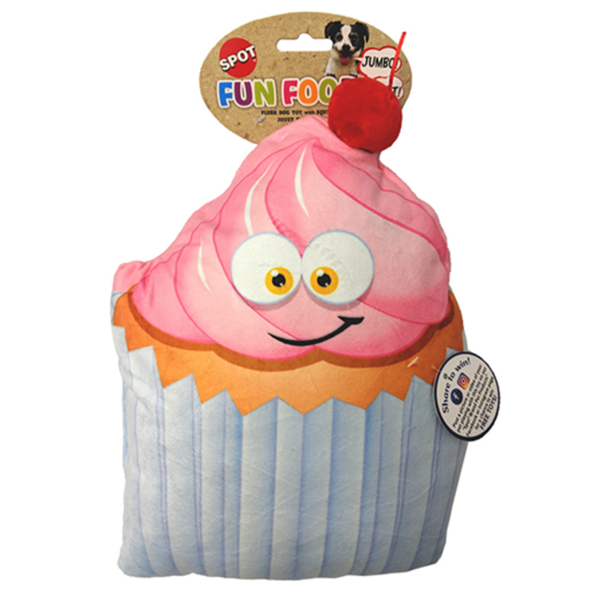 Spot Fun Food Jumbo Cupcake 11" Plush Dog Toy