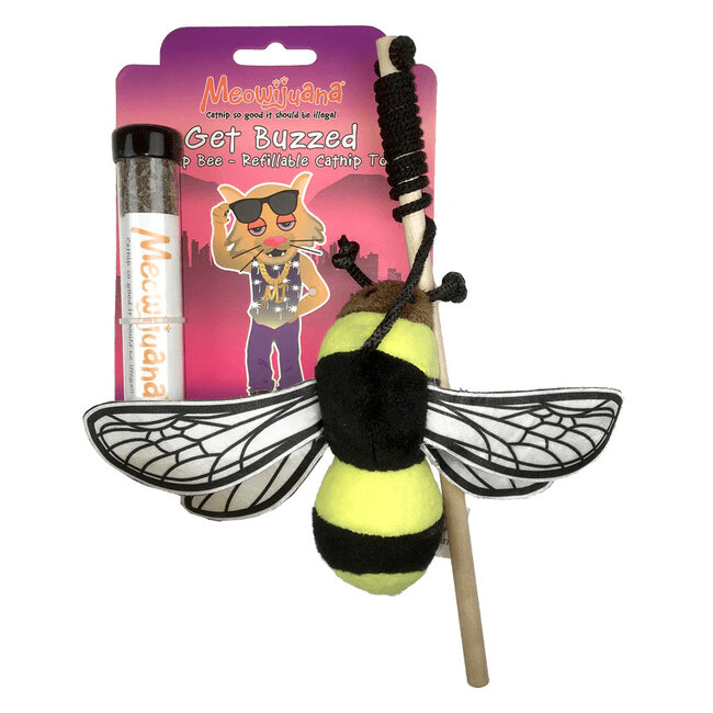 Meowijuana Catnip Toys Get Buzzed Refillable Bee Teaser