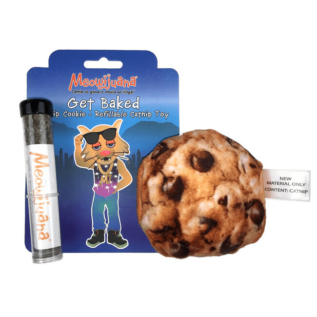 Meowijuana Catnip Toys Get Baked Refillable Cookie