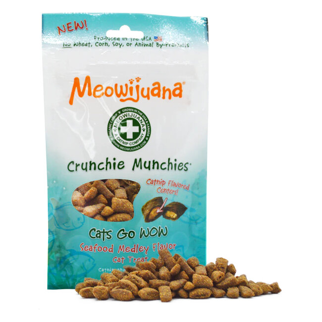 Meowijuana Crunchie Munchie - Seafood Medley Catnip Treats 3oz