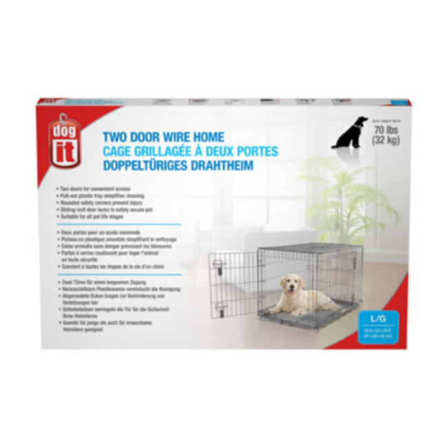 Dogit Two Door Wire Home Crates with divider - Large - 91 x 56 x 62 cm (36 x 22 x 24.5 in)