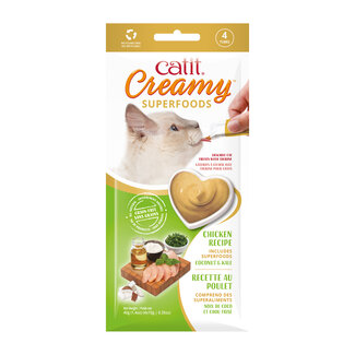 CatIt Catit Creamy Superfood Treats - Chicken Recipe with Coconut and Kale - 4 pack