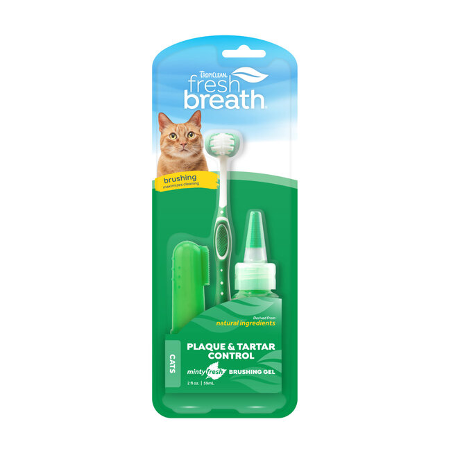 Tropiclean Fresh Breath Oral Care Kit for Cats 3pc