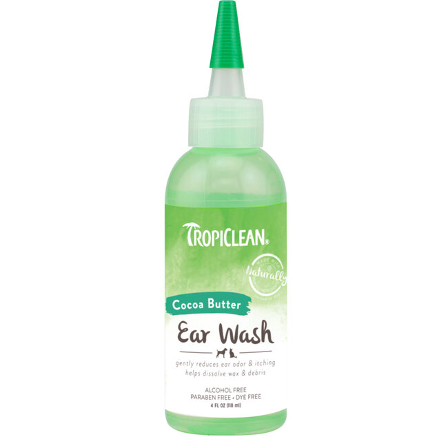 Tropiclean Alcohol Free Ear Wash for Pets Cocoa Butter 4oz