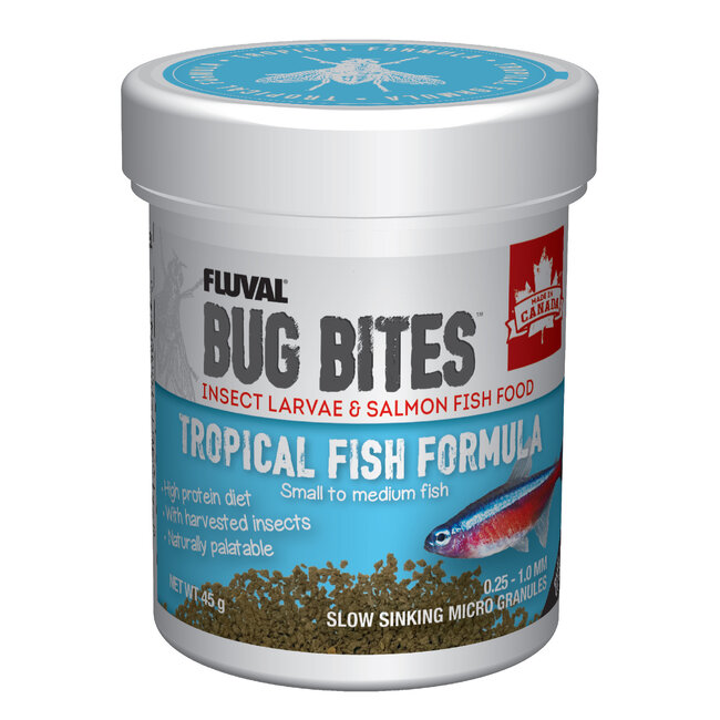 Bug Bites Tropical - Small-Medium - 0.7-1.0mm - Granules for Tetras/ Rasboras/ Danios