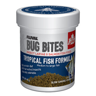 Nutrafin Bug Bites Tropical Medium-Large 1.4-1.6mm granules for Angels/Large Gouramis