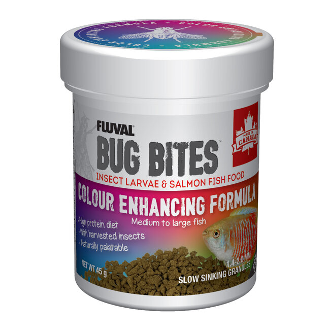 Bug Bites Colour Enhancing Formula Medium to Large Fish 1.4-2.0mm granules - 45g (1.6oz)