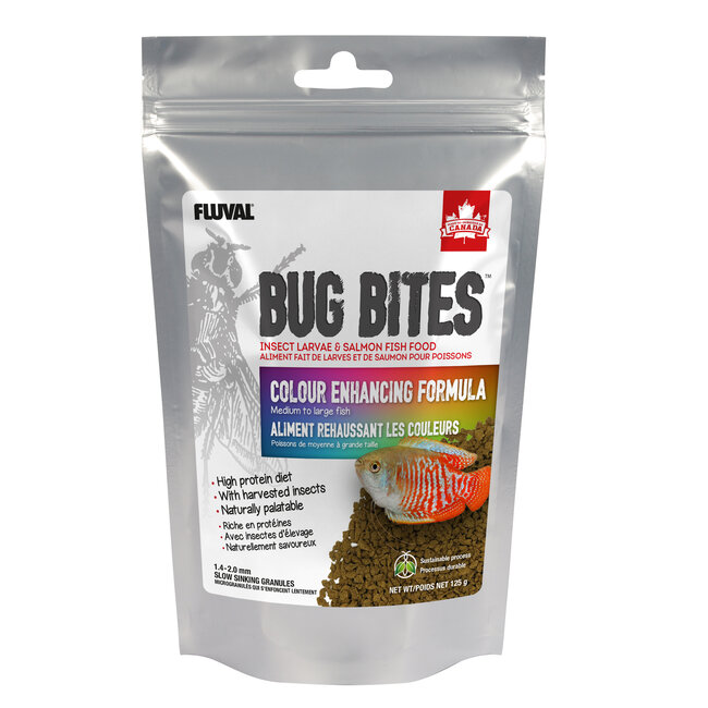 Bug Bites Colour Enhancing Formula Medium to Large Fish 1.4-2.0mm granules 100g (3.5oz)