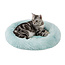 Oval Shag Faux Fur Cat Bed Baby Blue 21"x19"