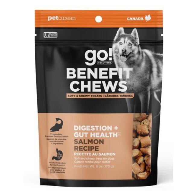 Go! Benefit Chews Digestion + Gut Health Salmon Recipe Dog Treats 170g