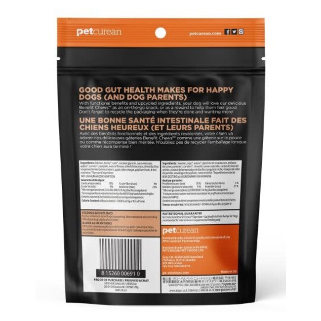 Go! Benefit Chews Digestion + Gut Health Salmon Recipe Dog Treats 170g