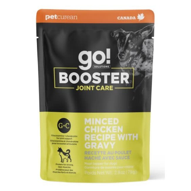 Go! Booster Joint Care Minced Chicken with Gravy Meal Topper for Dogs 2.8oz