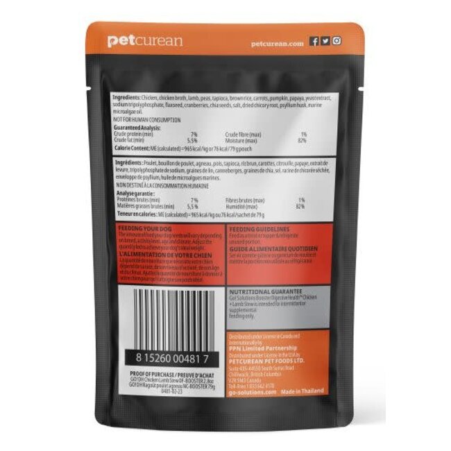 Go! Booster Digestive Health Chicken & Lamb Stew Meal Topper for Dog 2.8oz