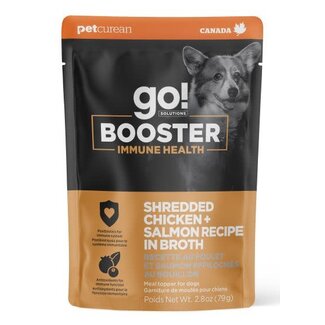 Go! Solutions Go! Booster Immune Health Shredded Chicken & Salmon In Broth Meal Topper for Dogs 2.8oz
