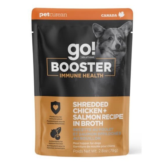 Go! Booster Immune Health Shredded Chicken & Salmon In Broth Meal Topper for Dogs 2.8oz