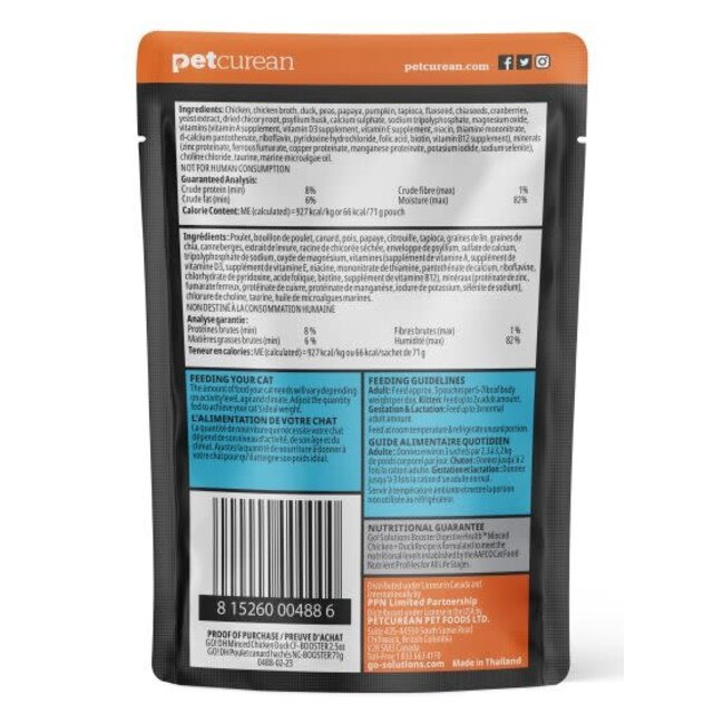 Go! Booster Digestive Health Minced Chicken & Duck with Gravy for Cats 2.5oz