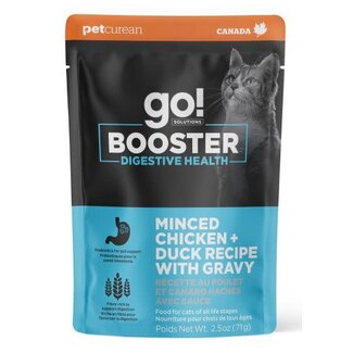Petcurean - Go! Solutions Go! Booster Digestive Health Minced Chicken & Duck with Gravy for Cats 2.5oz