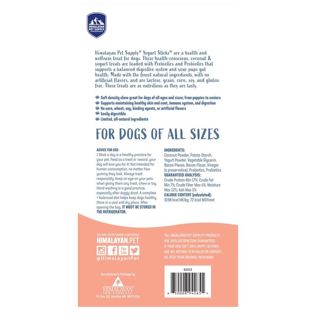 Himalayan Yogurt Stick Bacon Flavour 136g