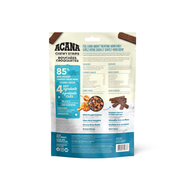 ACANA Chewy Strips Skin, Coat & Digestive Support Salmon Recipe 113g