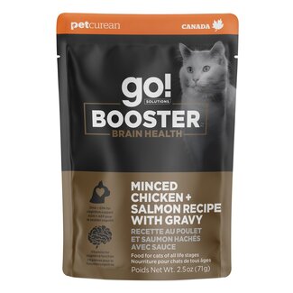 Go! Solutions Go! Booster Brain Health Minced Chicken & Salmon with Gravy for Cats 2.5oz