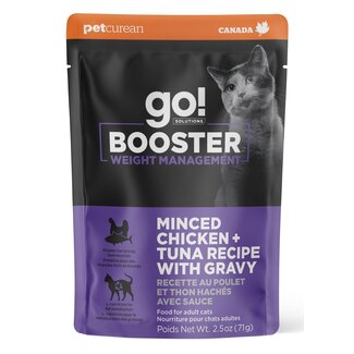 Go! Solutions Go! Booster Weight Management Minced Chicken & Tuna with Gravy for Cats 2.5oz