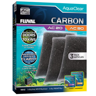 Fluval AquaClear 20/30 Activated Carbon Insert - 3 pack - 150 g (5.4 oz)