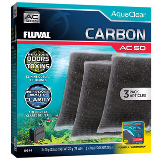 Fluval AquaClear 50 Activated Carbon Insert - 3 pack - 210 g (7.5 oz)