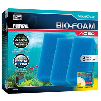 Fluval Fluval AquaClear 50 Bio-Foam Filter Insert - Blue - 3 pack