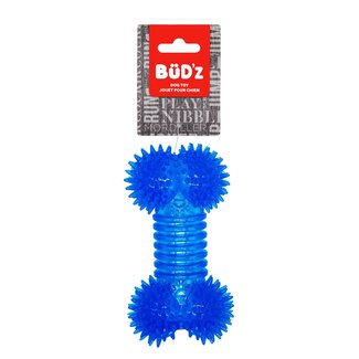 Bud'z Bud'Z Rubber Spiked Bone Dog Toy Blue