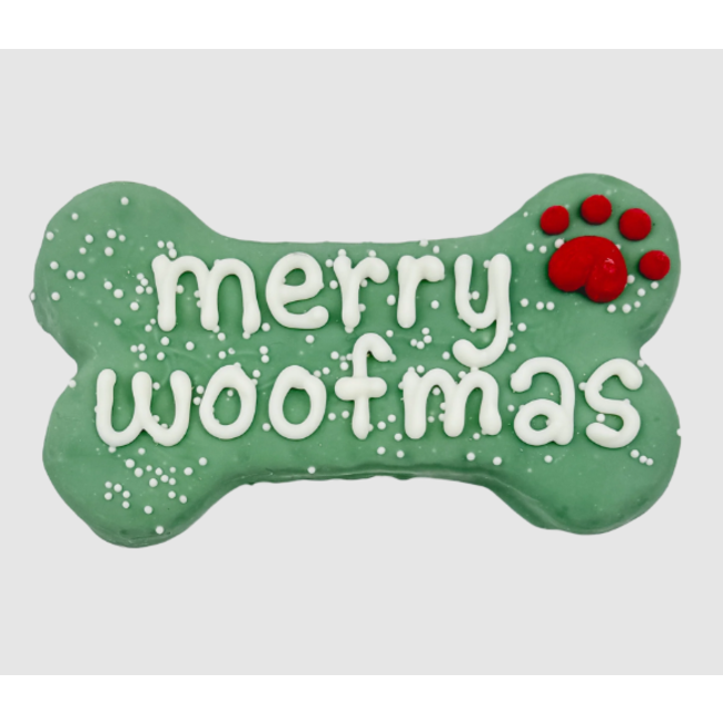 Merry Woofmas 6" Bone Dog Cookie