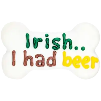 Bosco and Roxys Irish I Had Beer 6" Bone Dog Cookie