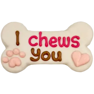Bosco and Roxys I Chews You 6" Bone Dog Cookie