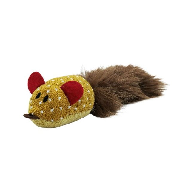 Bud'z Dijon Silky Tail Mouse with Catnip Tube 10" Cat Toy