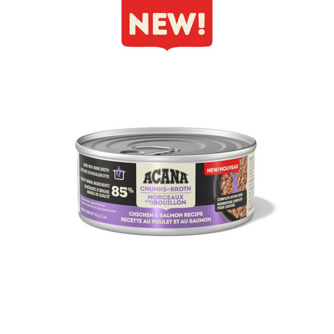 ACANA Chunks in Broth Chicken & Salmon Kitten Recipe Wet Cat Food 155g