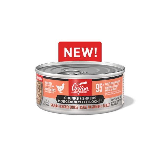 ORIJEN Chunks & Shreds Salmon & Chicken Entrée Wet Cat Food 155g